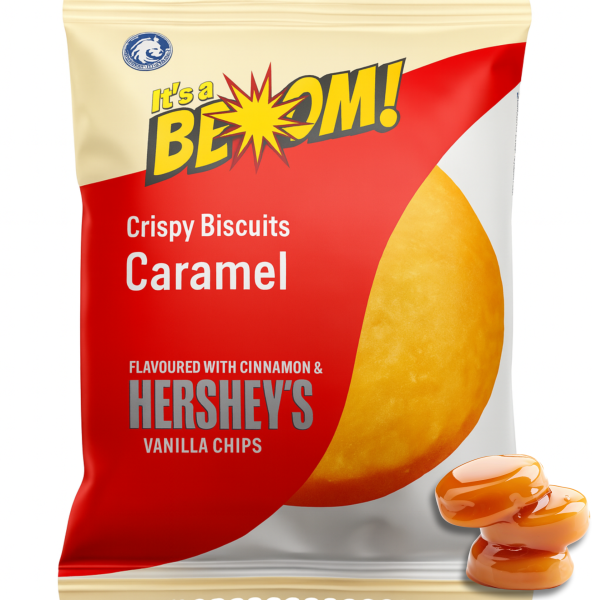 It's a BOOM! - Crispy Biscuits Caramel - Hershey’s Vanilla Chips & Cinnamon 20g